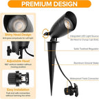 LUTEC 12V Low Voltage Landscape Lighting, Die-cast Aluminum Spot Lights with Connectors, IP65 Waterproof Outdoor Landscape Spotlights, 5W 550LM Warm White 3000K for Tree Garden Yard Pathway, 1 Pack