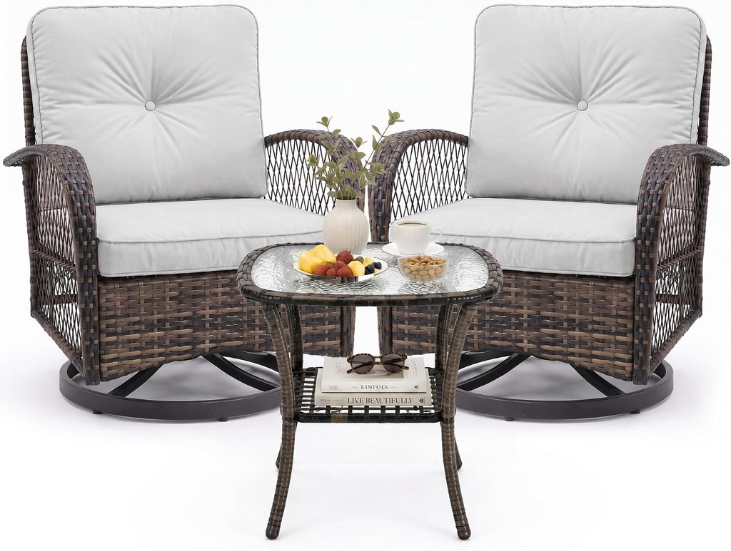 outdoor swivel rocker patio chairs, 3 piece patio, main product view