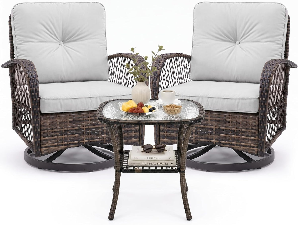 outdoor swivel rocker patio chairs, 3 piece patio, main product view