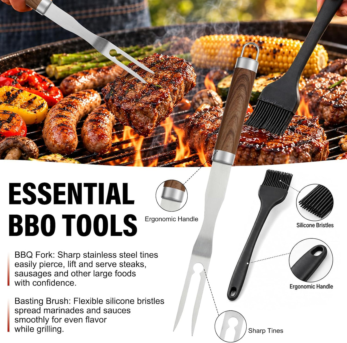 grill set, grill tools for outdoor grill utensils, package contents