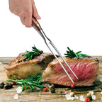 IMEEA 11.6 Inch Meat Carving Fork Stainless Steel Two Prong Fork with Wooden Handle BBQ Meat Fork for Turkey, Chicken, Beef, Roasting and Serving
