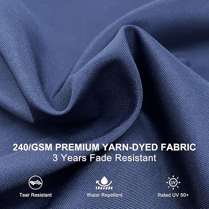 PURPLE LEAF 10ft Patio Umbrella Outdoor Square Umbrella Large Cantilever Umbrella Windproof Offset Heavy Duty Sun for Garden Deck Pool Patio, Navy Blue
