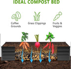 2PCS 12x2x1FT Galvanized Raised Garden Bed Kit,Vegetable Boxes-Rectangle Metal Flower Box,Large Planter Raised Beds Outdoor Garden for Planting,Fruit,Herb-Black