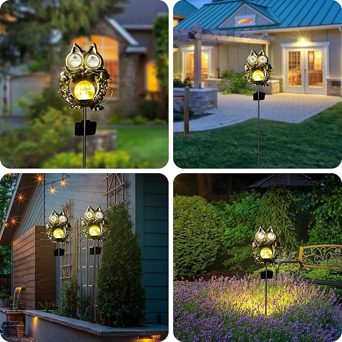 Solar Lights Outdoor Decor, Solar Cat Yard Decorations Outdoor, Garden Decorative, IP65 Waterproof, Gifts for Women Mom, for Yard Patio Lawn Pathway Landscape