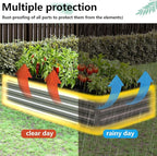 Vengarus 10x3x1FT (2 Pack) Galvanized Raised Garden Bed Kit, Outdoor Metal Planter Box for Vegetables, Rectangular Steel Container, Easy Assembly (Sliver)