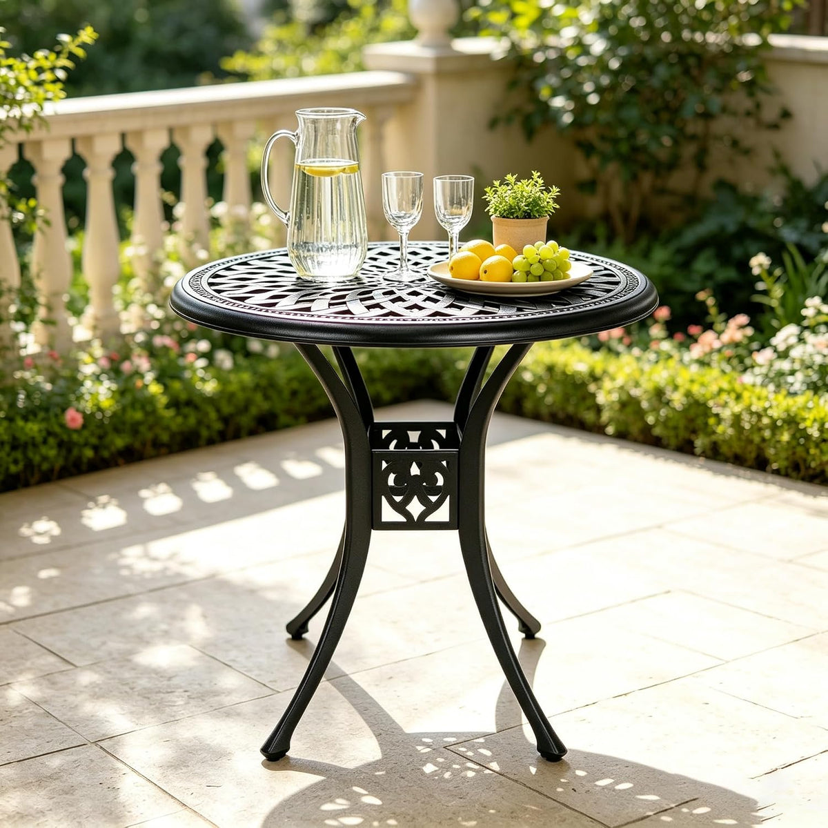 30.31" outdoor patio dining table, cast aluminum patio, main product view