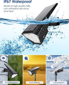 Biling Solar Spot Lights Outdoor, Bright 700 Lumen Solar Lights Outdoor Waterproof IP67 for House Patio Pathway Yard Garden Driveway Pool - White(4 Pack)