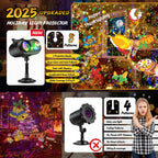 Christmas Projector Lights Outdoor with Ocean Wave & Firefly Light, 20 Slides/160 Patterns Holiday Projection Lights Indoor with Remote & Timer, Waterproof Light Projector Christmas Decorations