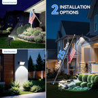 WdtPro Solar Spot Lights Outdoor Waterproof, Bright Solar Lights Outdoor with 16 Extra-Large LEDs, 3 Modes Landscape Spotlights, 2-in-1 Solar Powered Light for Yard Flag Garden, 4 Pack, Cool White