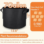 Gardzen 10-Pack 7 Gallon Grow Bags, 300G Thickened Aeration Fabric Pots with Handles, Heavy Duty Cloth Pots for Plants