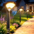 Solar Pathway Lights Outdoor with Motion Sensor, 6 Pack Security Solar Garden Lights, 400LM Bright LEDs, Larger Glass Panel, 3 Modes Waterproof Path Lights for Yard Patio Walkway Driveway