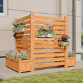 aoxun air conditioner fence, 3-panel wood privacy screen, main product view