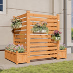 aoxun air conditioner fence, 3-panel wood privacy screen, main product view
