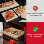 Unicook 20 x 13.5 Inch Extra Large Pizza Stone for Oven and Grill, 10.6 Lbs | Heavy Duty, Even Heating&Consistent Heat Retention, Crispy Crust for 2 Small Pizzas, Bread, Cookies, Includes Dough Scraper