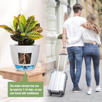 Large Self Watering Pots, 12/10/9 Plastic Planters with High Drainage Holes and Deep Reservoir for Indoor Outdoor Garden Plants and Flowers, White Speckles