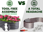 Plant & Plot Galvanized Raised Garden Beds Outdoor // 8×4×1 ft (2-Pack) Planter Raised Beds for Gardening, Vegetables, Flowers // Large Metal Garden Box // Patented Tool-Free Design (Gray)