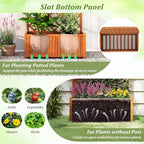 giantex solid acacia wood planter box with trellis, front angle view