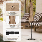 Simple Deluxe 9' Patio Umbrella Outdoor Table Market Yard Umbrella with Push Button Tilt/Crank