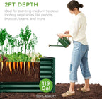 Best Choice Products 4x2x2ft Outdoor Metal Raised Garden Bed, Deep Root Box Planter for Vegetables, Flowers, Herbs, 119 Gallon Capacity, 100% Non Toxic Materials - Dark Green
