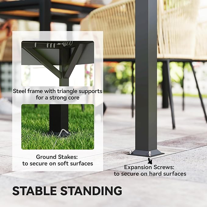 Outsunny 10' x 12' Outdoor Patio Gazebo, Heavy Duty Gazebo Canopy Shelter with Double Roof, Curtains, Netting, Steel Frame, UPF30+ Protection, Ceiling Hooks for Lawn, Backyard, Deck, Dark Gray