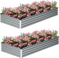 8x2x1ft galvanized raised garden bed kit,gardening planter box, main product view