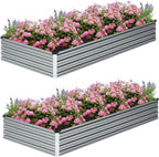 8x2x1ft galvanized raised garden bed kit,gardening planter box, main product view