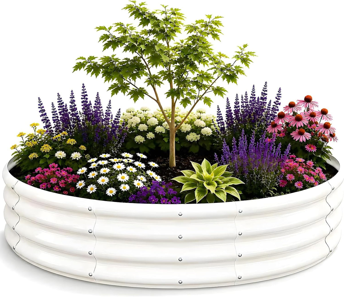 4ft round raised garden bed, heavy duty galvanized, main product view