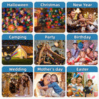 Outdoor Laser Projector Lights, RGB Firefly Light Show for Backyard Parties & Gatherings, IP65 Waterproof, 270° Adjustable, 10 Color Modes + 3 Changeable Holiday Cards(Halloween/Snowflake/Christmas)