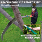 StartPro 18ft Tree Pruning Saw, Telescopic, Manual, Lightweight, Extendable Pole Saw with Sharp Carbon-Enriched Blade for Efficient Tree Maintenance and High-Reach Branch Cutting.