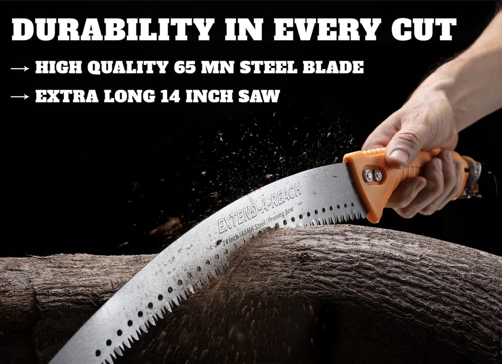 Pruning Manual Hand Saw for Tree Trimming (Pole Sold Separately) | Hand Held or with Extension Manual Pole Saw // Fits All Extension Poles with Standard US Acme Thread // Tree Limb Hand Saw