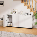 Storage Box Outdoor Caninet,Resin Indoor Storage Box Waterproof,Outdoor Storage Cabinets for Patio/Garden/Backyard(with 1 Shelf)-White
