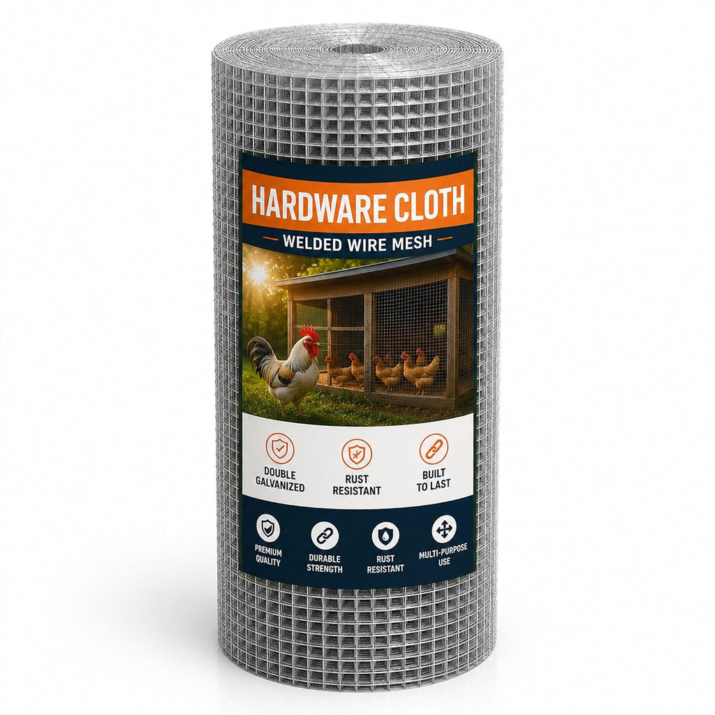 1/2in Hardware Cloth 24in x 50ft 19gauge Hot-Dip Galvanized Wire Mesh Roll | Heavy Duty Chicken Wire Fencing Rabbit Cage Mesh Garden Fence Chicken Coop Snake Barrier