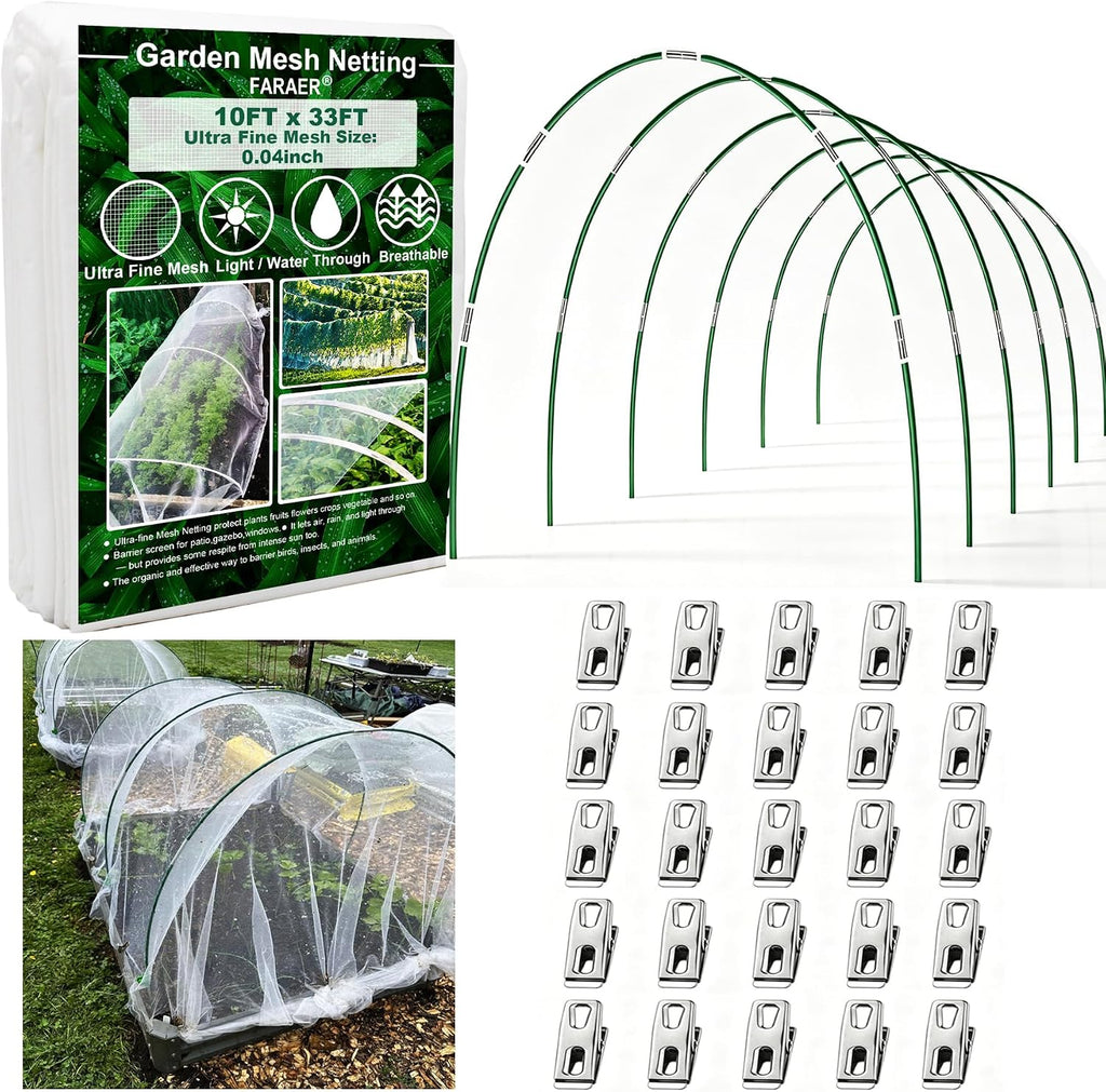garden netting kit for raised beds,6set garden hoops,10x33ft, main product view
