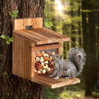 Squirrel Feeders for Outside, Squirrel House for Outdoor - Squirrel Food for Backyard, Chipmunk Feeder, Squirrels Hold Corn & Corn Cob & Peanuts (Brown)