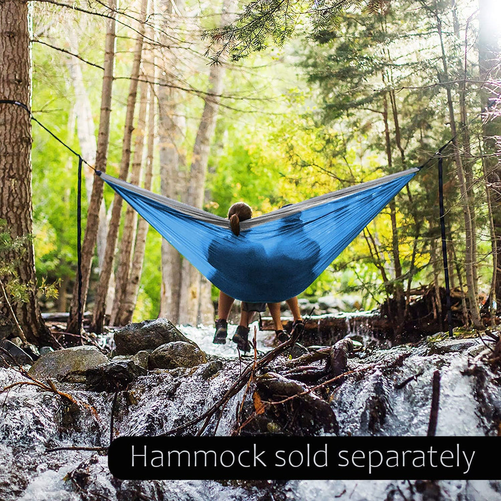 Hammock Straps and 2 Carabiners, 30+2 Loops, 1200lbs Breaking Strength (500lbs Rated) | 100% Non-Stretch, Lightweight, Portable Camping - Quick, Easy Setup | Heavy Duty + Tree Friendly