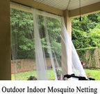 Patio Screen Mesh Outdoor Curtains Waterproof Sheer Lightweight Bug Netting for Porch Gazebo Garden Party Wedding Backdrop, White, W 125 x L 84 inch per Panel, 2 Panels