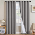 H.VERSAILTEX Linen Curtains 100% Blackout Curtains for Bedroom 84 inch Long Full Light Blocking Nature Linen Blended Window Curtains for Living Room Nickel Grommet (2 Panels, Heathered Dove)
