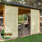 SpaceDresser Waterproof Outdoor Sheer Curtains for Patio - 2 Panels Rod Pocket Indoor Voile Sheer Curtain for Living Room,52W x 120L inch,Sage Green