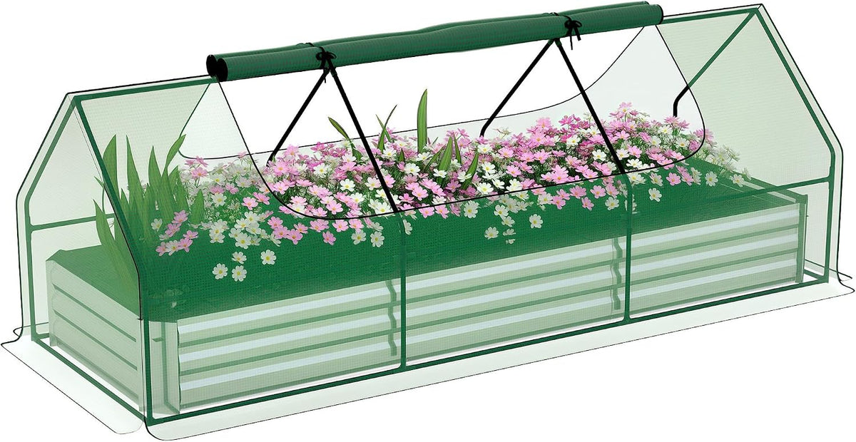 outsunny 8.6 x 3 x 1ft metal planter, main product view