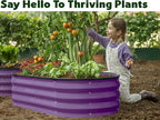 Plant & Plot Galvanized Raised Garden Beds Outdoor // 4×2×1 ft Planter Raised Beds for Gardening, Vegetables, Flowers (Purple) // Large Metal Garden Box