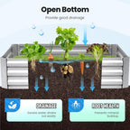 quictent 4x3x2ft galvanized raised garden bed with cover, front angle view
