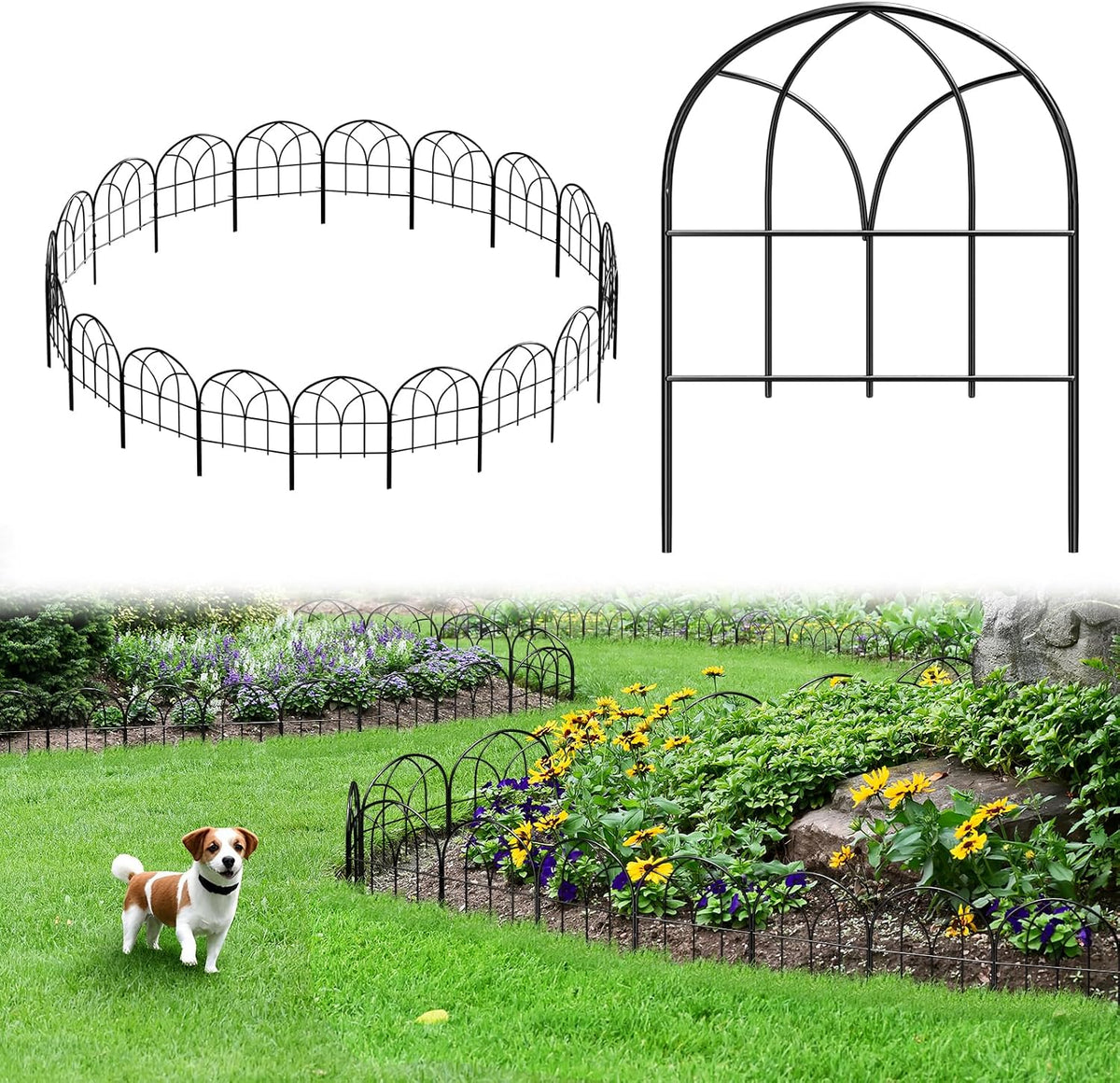 decorative garden fence, 20 ft no dig flower, main product view