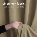 Easy-Going Linen Look Outdoor Curtains Waterproof Windproof Porch Curtains, Soft Thicken Outdoor Privacy Curtains for Patio, Gazebo, Grommet Top and Tab Bottom Drape, 1 Panel, 54x84 inch, Khaki
