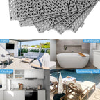 12” x 12” drainage interlocking floor mats 12 on a desk or shelf