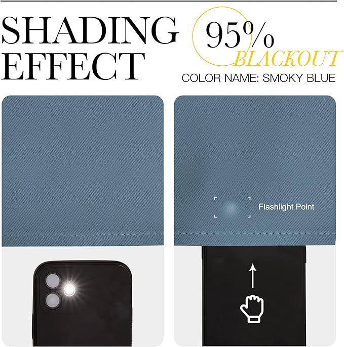 NICETOWN Stone Blue Blackout Curtain for Bedroom - Window Treatment Energy Saving Thermal Insulated Room Darkening Solid Grommet Blackout Drape for Living Room, 1 Panel, W52 x L72