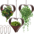 metal plant hangers indoor and outdoor rustic heart, main product view