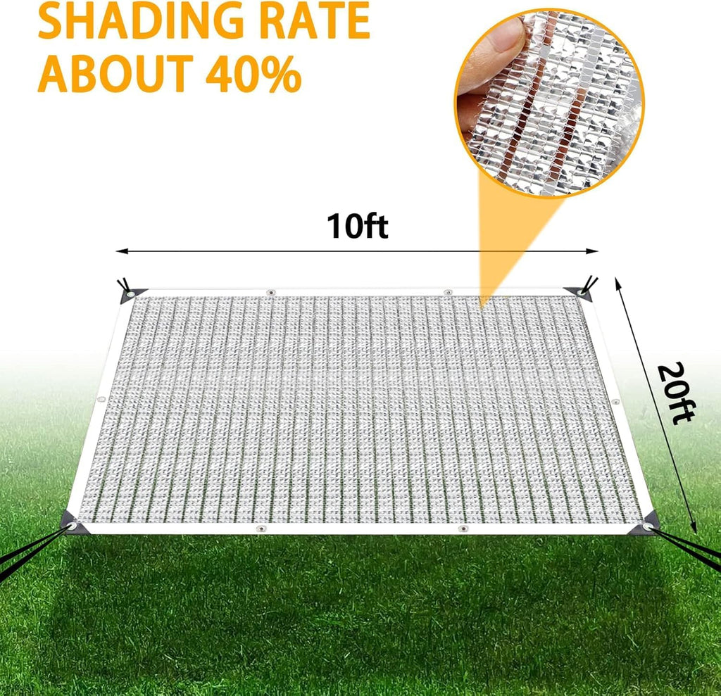10x20' aluminum shade cloth - for car,90% reflective, close-up detail