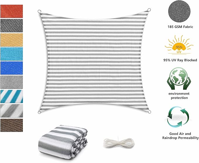 Tronssien Rectangle 10'x13' Sun Shade Sail,95% UV Blockage Canopy Awning for Outdoor Patio and Garden, Yard Activities
