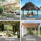 Easy-Going Outdoor Patio Curtains Detachable Tab Top Windproof Weatherproof Curtain for Cabana, Porch, Pergola and Gazebo, Tab Bottom Drape, 2 Panels, 54W x 108L inch, Sky Blue