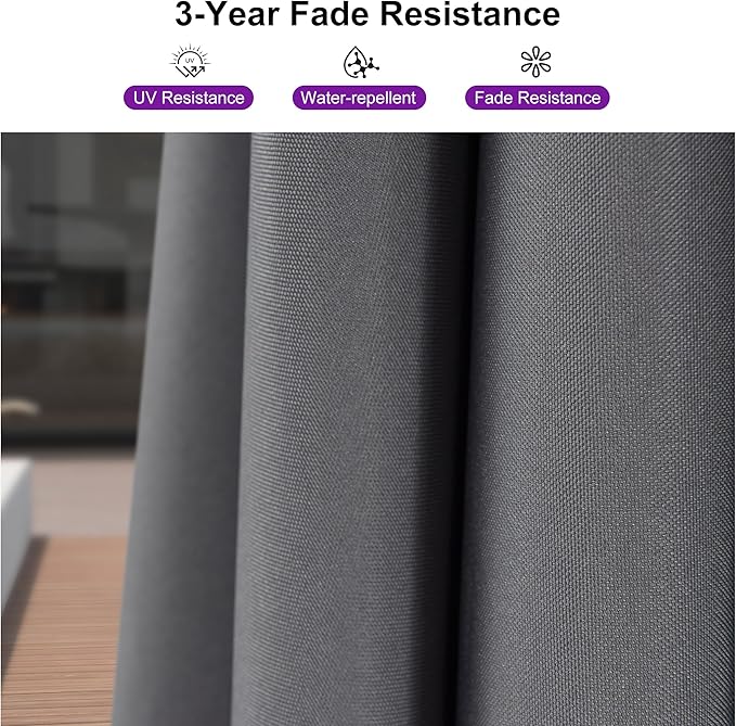 PURPLE LEAF 8' X 8' Patio Umbrella with Steel Plate Base for Pool 7' High Offset Outdoor Cantilever Umbrella Swimming Pool Umbrella with 360°Rotation for Poolside Light Grey